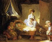 Jean-Honore Fragonard La visite a la nourrice painting